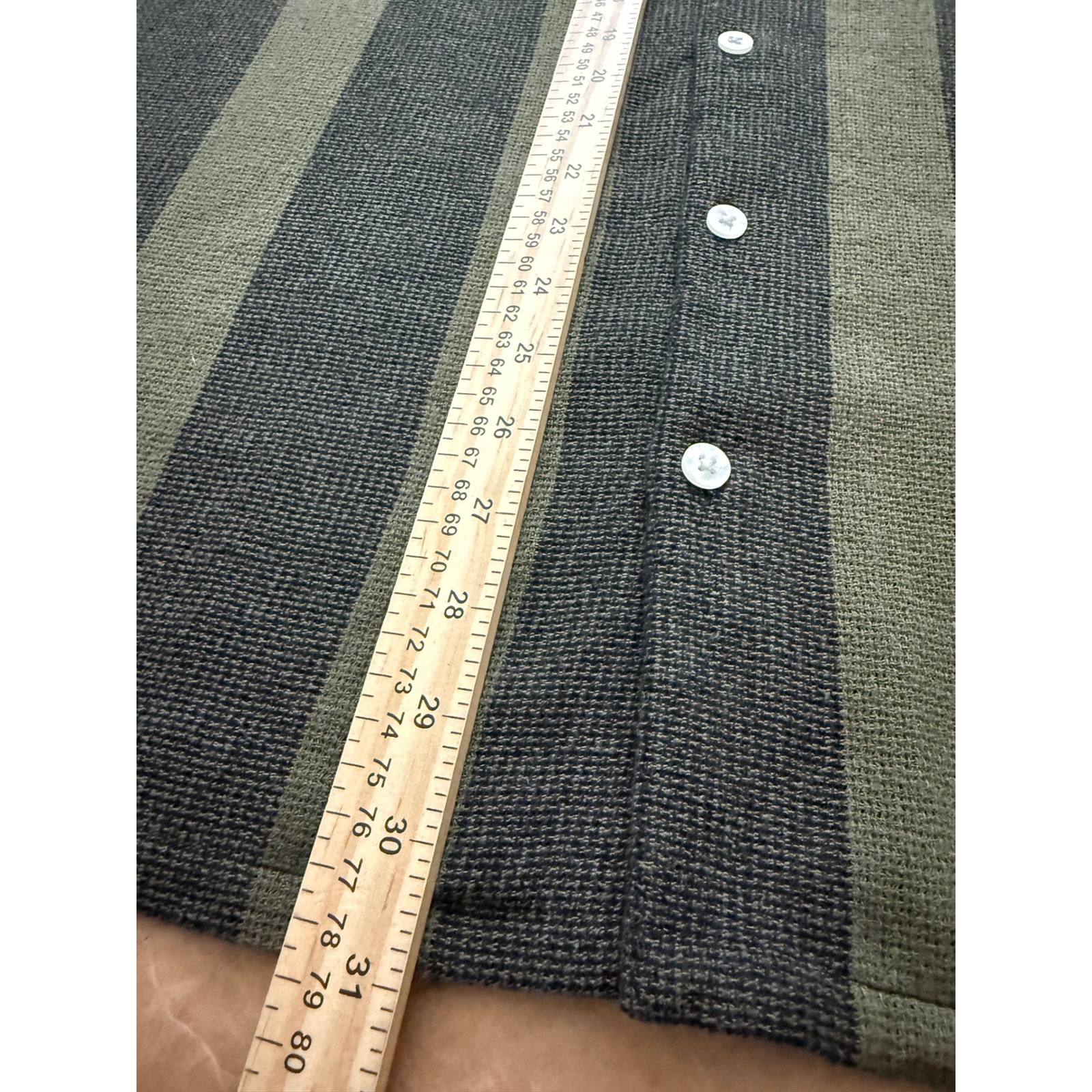 Dandy Del Mar The Gaucho Shirt Mens 2xl Olive Green Black Striped Collar Nwt — image 2 of 5